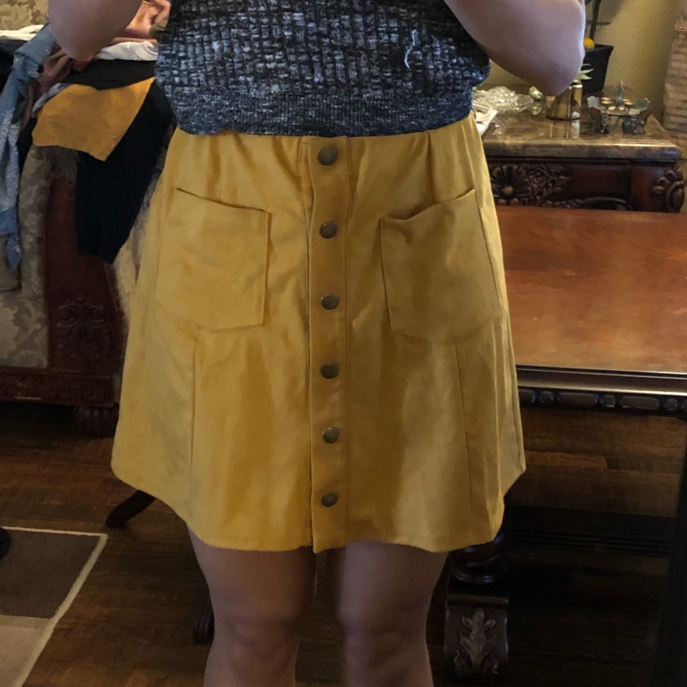 Suede Mustard Skirt